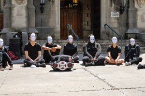 Praxis Axis demonstration, May 2014, in front of Princeton's Frist Student Union